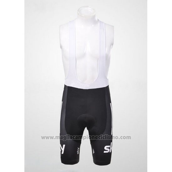 2012 Abbigliamento Ciclismo Sky Nero e Celeste Manica Corta e Salopette